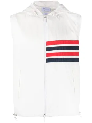 4-Bar Stripe Ripstop Hooded Gilet