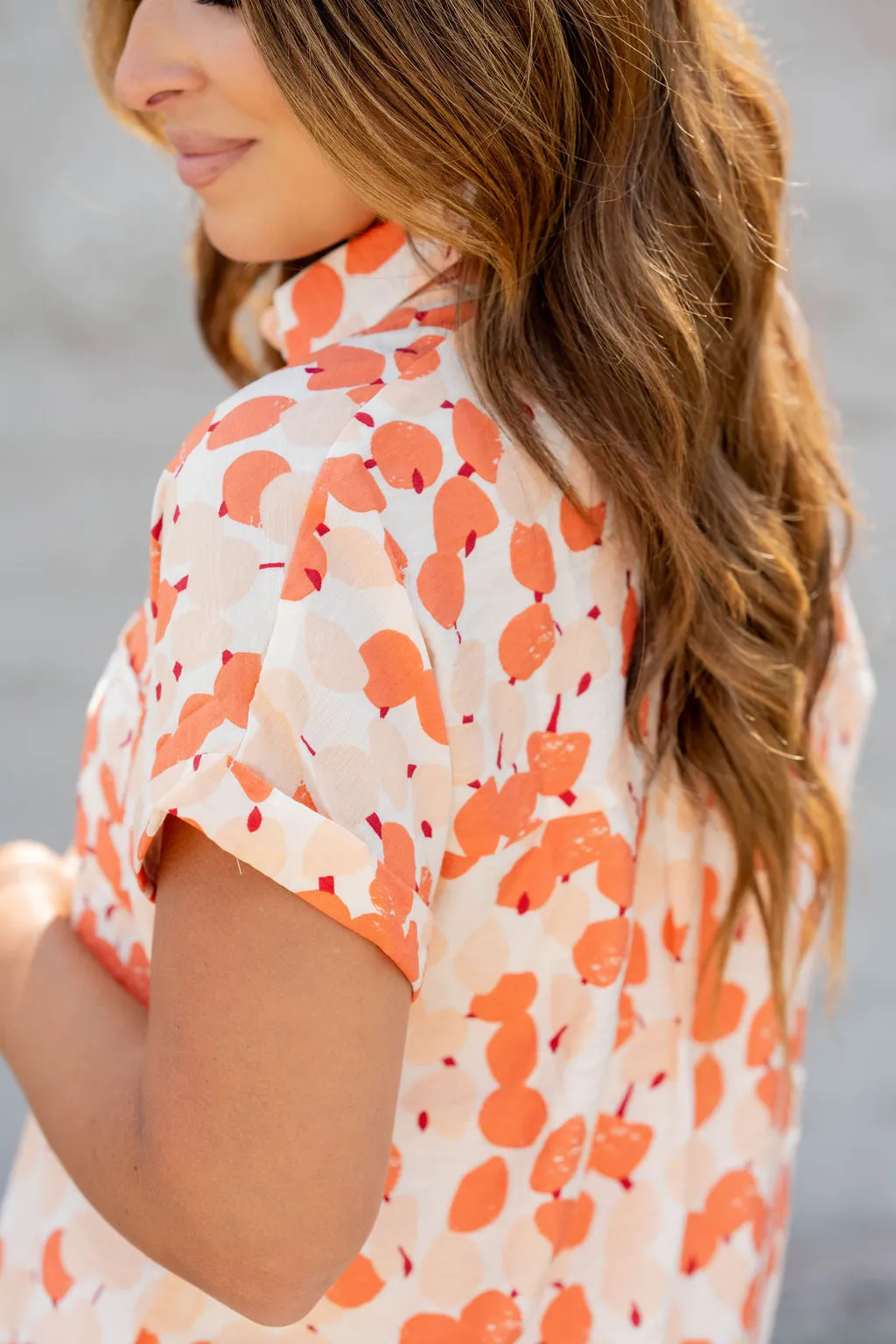 Abstract Button Up Blouse