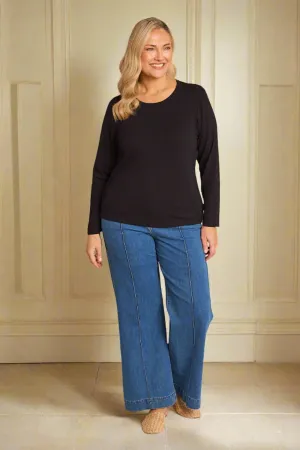 Adrift Denim Wide Leg Jeans in Mid Wash