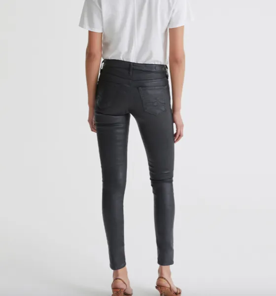 AG JEANS THE LEATHERETTE LEGGING ANKLE IN BLACK