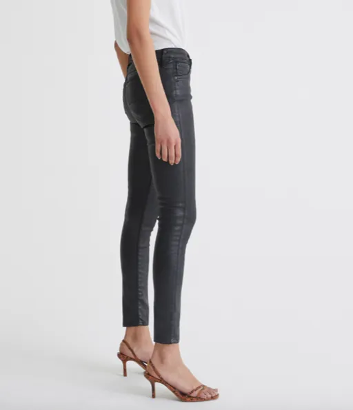 AG JEANS THE LEATHERETTE LEGGING ANKLE IN BLACK