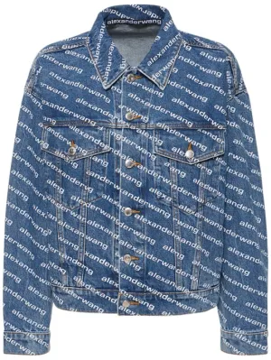 Alexander Wang   Game logo print denim jacket 