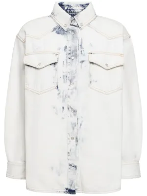 Alexandre Vauthier   Bleached denim overshirt 