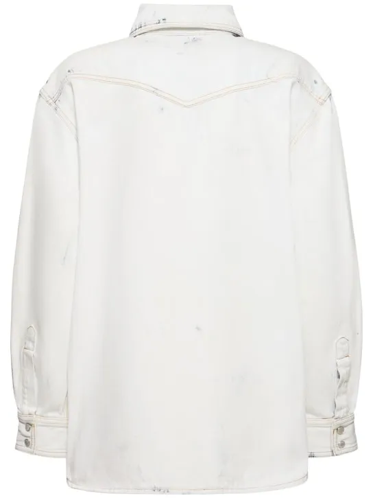 Alexandre Vauthier   Bleached denim overshirt 