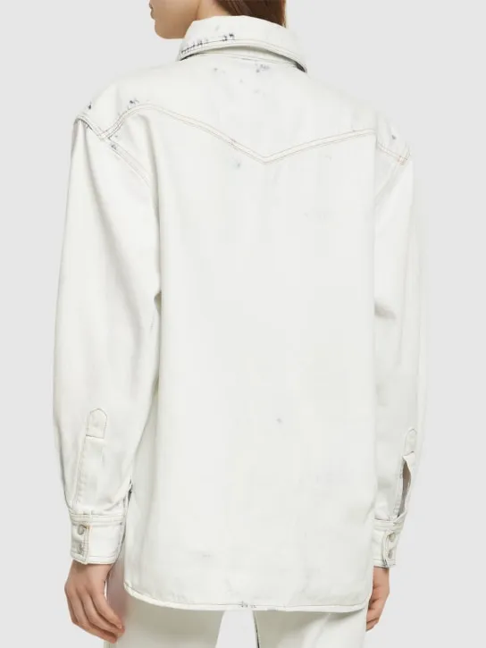 Alexandre Vauthier   Bleached denim overshirt 