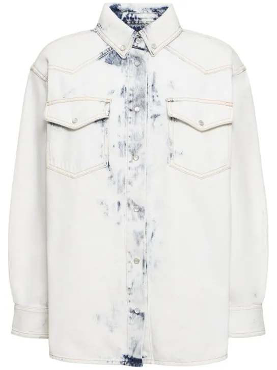 Alexandre Vauthier   Bleached denim overshirt 