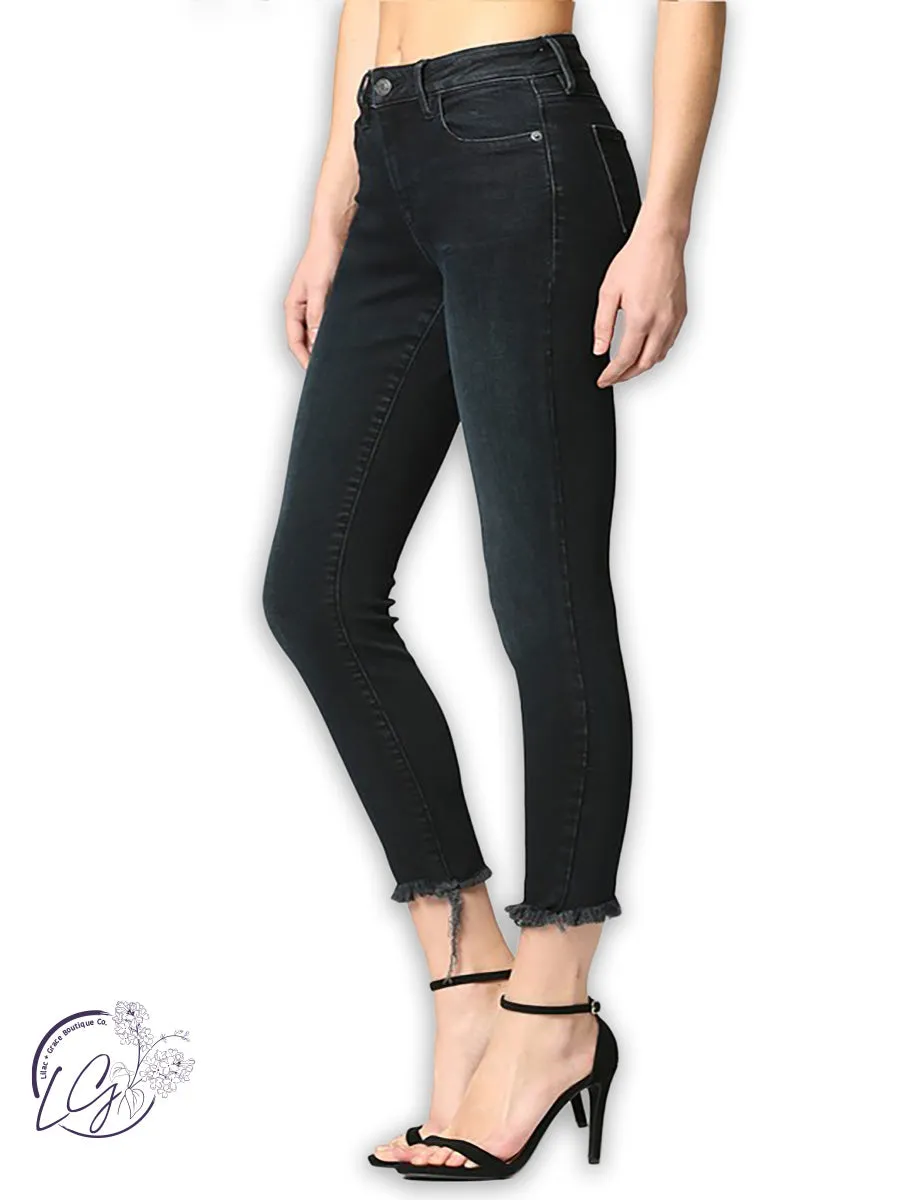 Amanda Mid-Rise Clean Stretch Frayed Hem Skinny