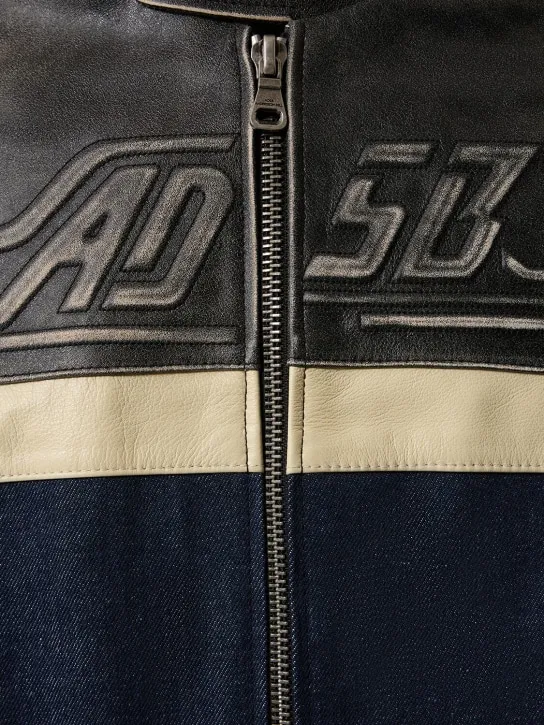 Andersson Bell   24 Racing leather &amp; denim jacket 