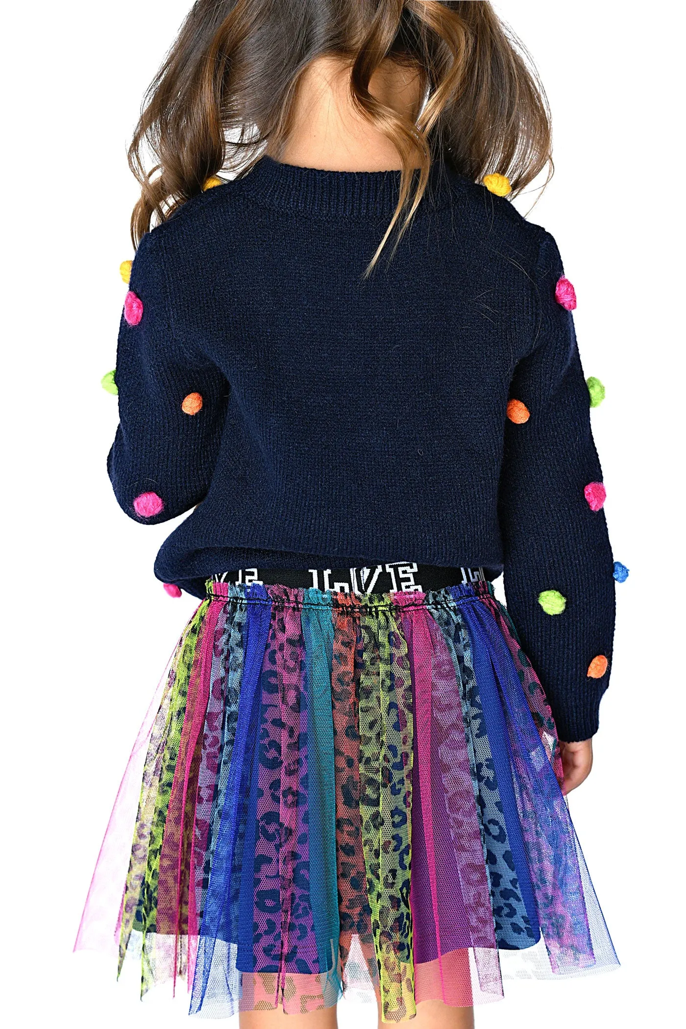 Baby Girl's Leopard Cheetah Rainbow Mesh Tutu Skirt