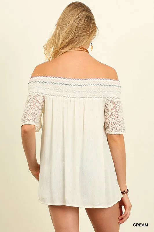 Bahamas Off The Shoulder Lace Top