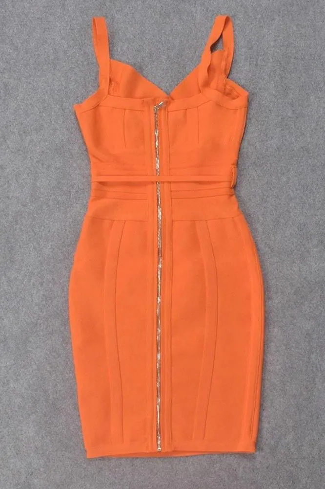 Bek Bandage Dress - Apricot Orange