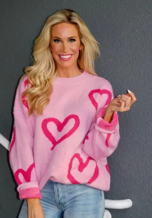 Bianca Heart Pattern Knit Sweater