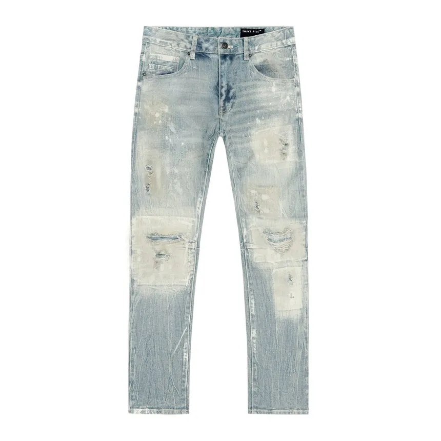 Big and Tall - Patch Washed Jeans - Mojave Blue