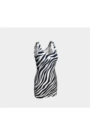 Blue Ombre Zebra Print Bodycon Dress