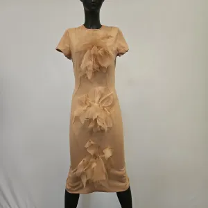 Bodycon Dress with Florets down the front