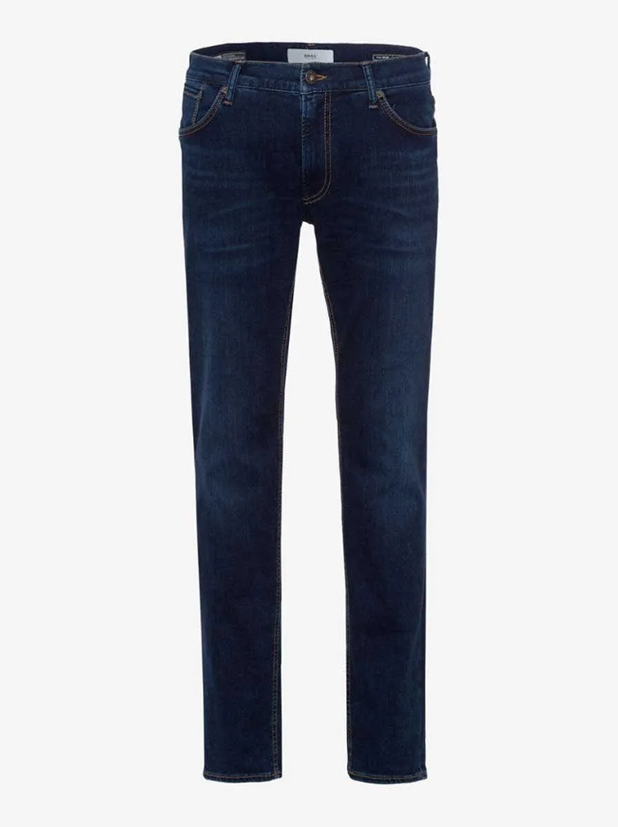 Brax - Chuck Hi-Flex Denim: Tapered Leg Stone Blue Jeans