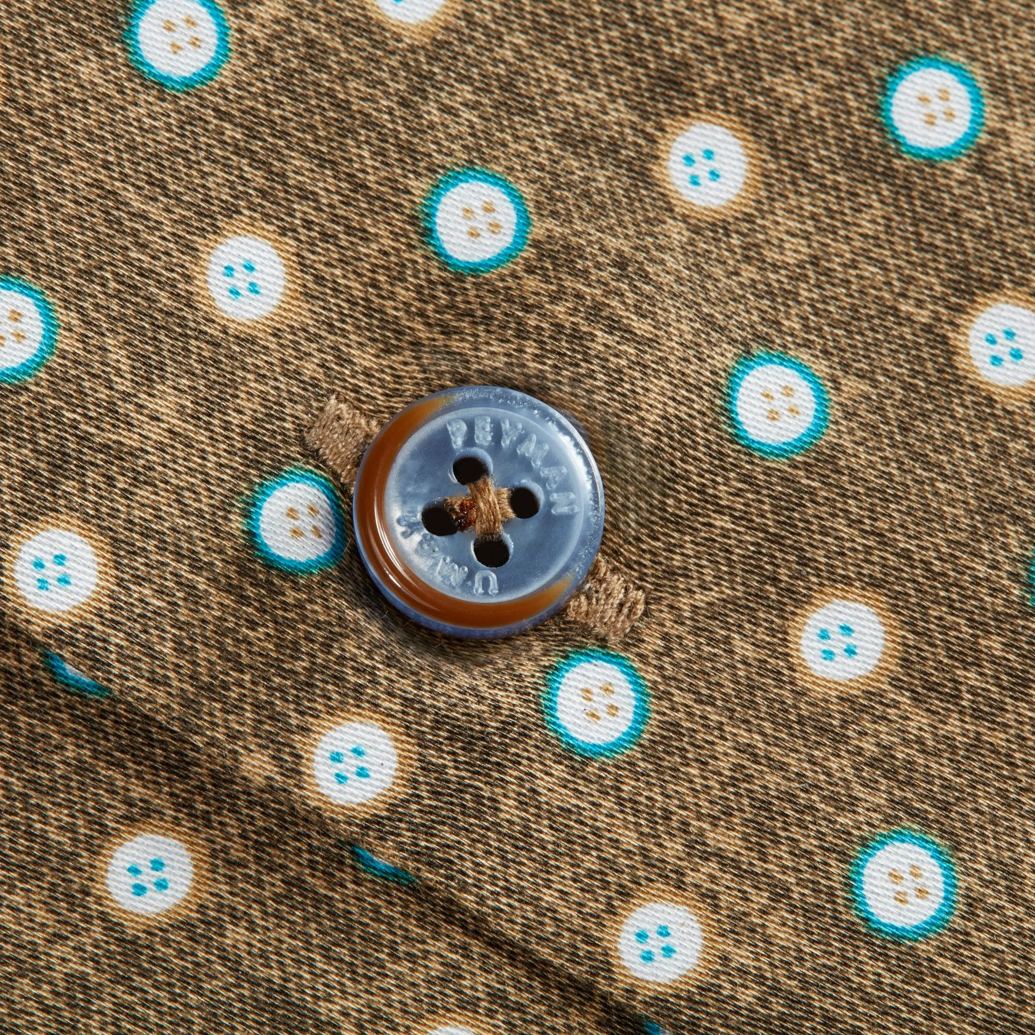 Brown Polka dot Cotton Shirt