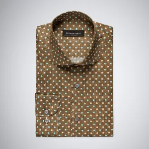 Brown Polka dot Cotton Shirt