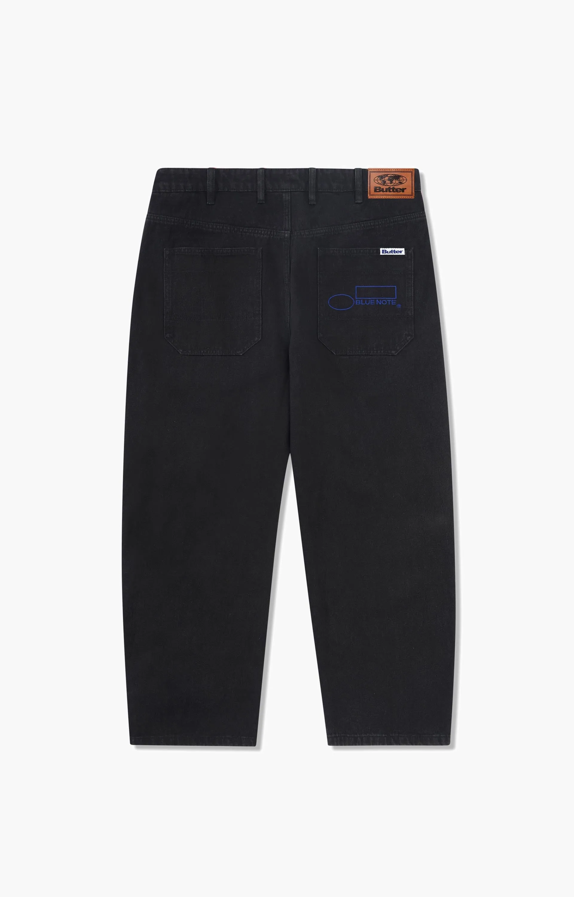 Butter Goods Blue Note Pleated Denim Pants, Washed Black