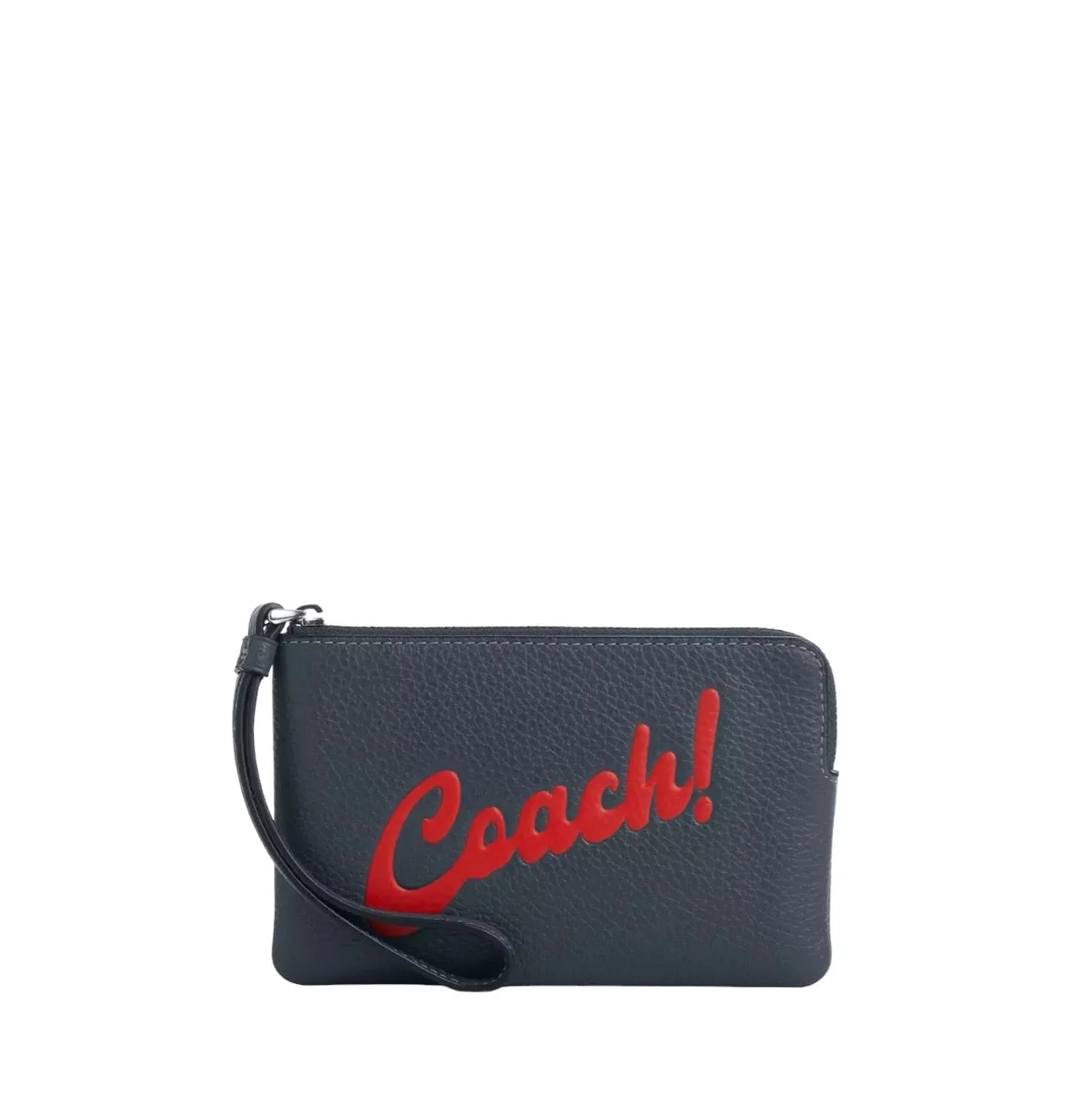 Coach Corner Zip Wristlet With Coach Graphic