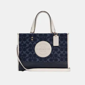 Coach Dempsey Tote  In Signature Denim With Coach Patch