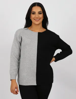 Color Block Pullover Knit Top