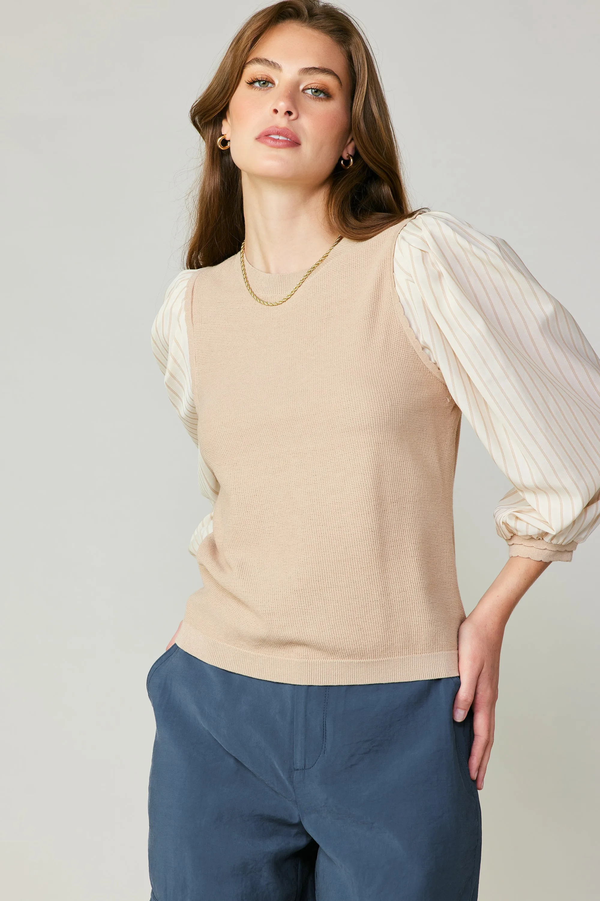 Contrast Sweater Top