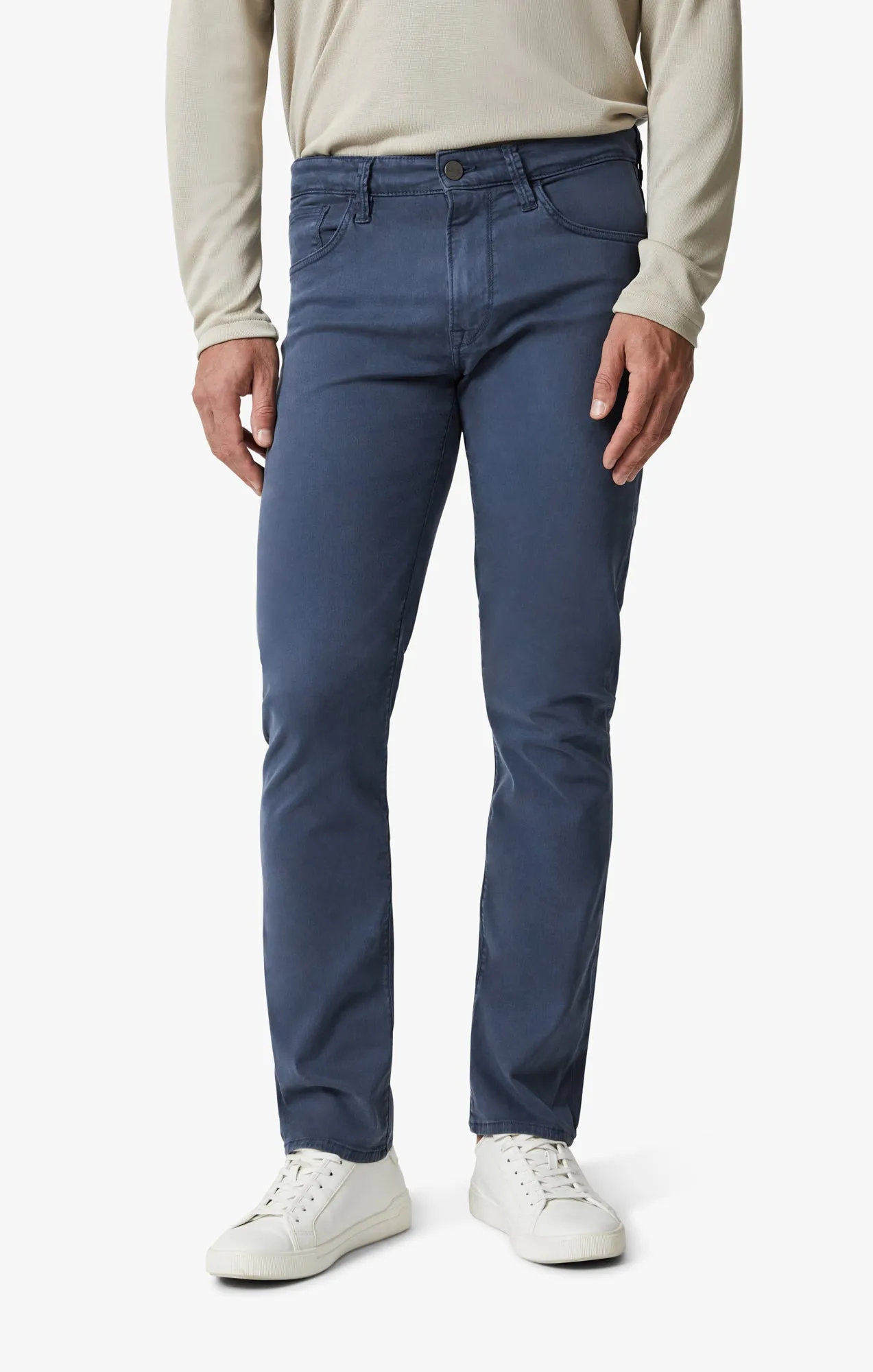 Cool Tapered Leg Pants In Dark Denim Twill