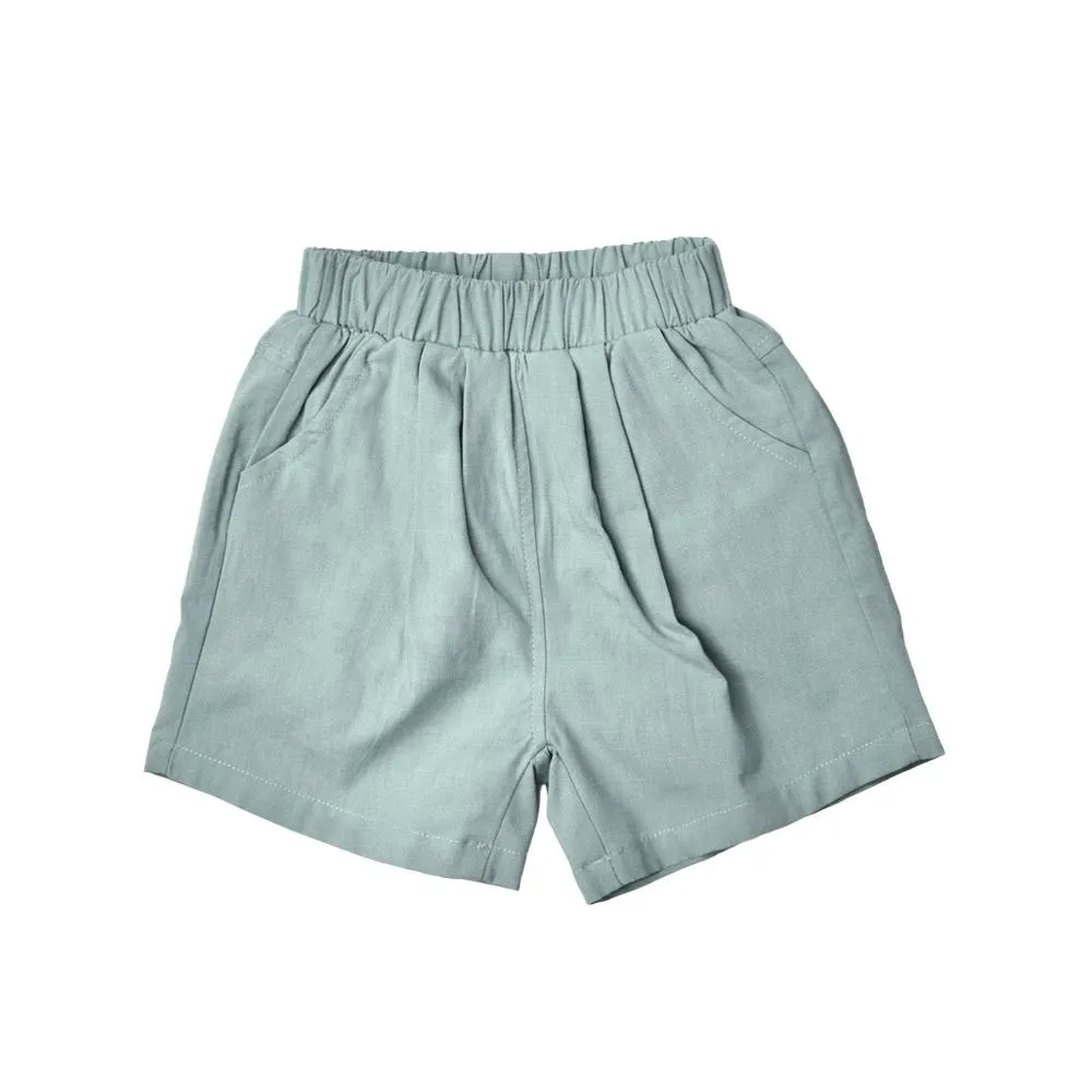 Cotton Linen Bermudas, Teal