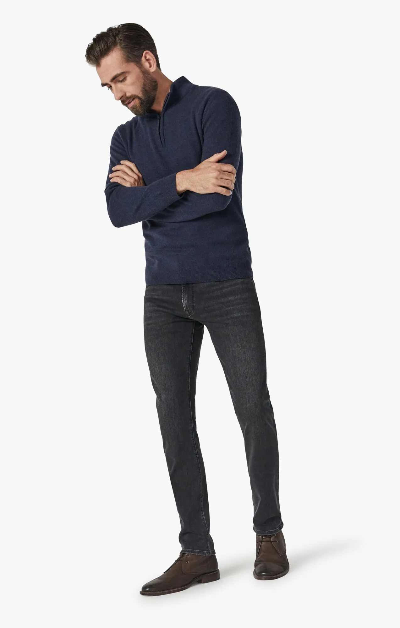 Courage Straight Leg Jeans In Dark Smoke Refined