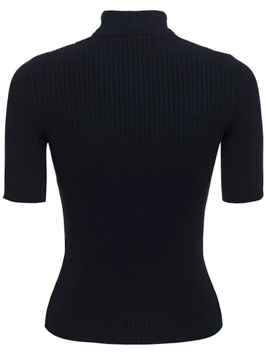 Courreges   Knit viscose blend logo top 