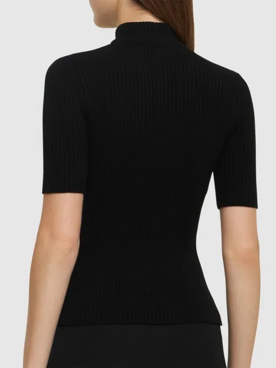 Courreges   Knit viscose blend logo top 