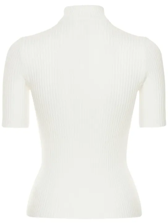 Courreges   Knit viscose blend logo top 