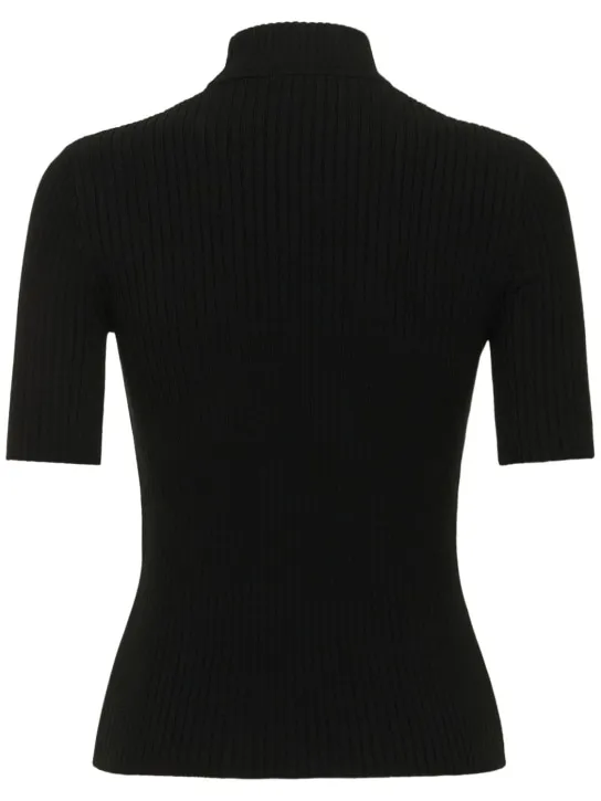 Courreges   Knit viscose blend logo top 