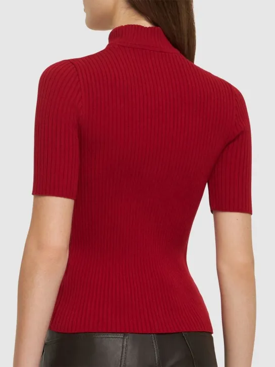 Courreges   Knit viscose blend logo top 