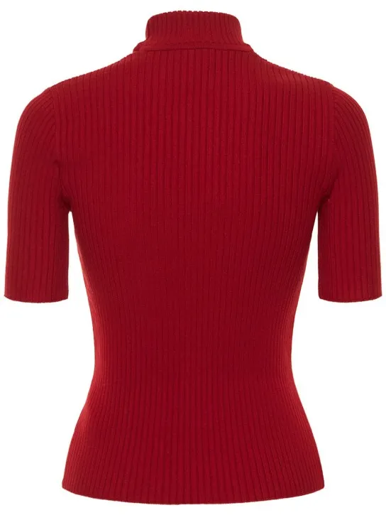 Courreges   Knit viscose blend logo top 