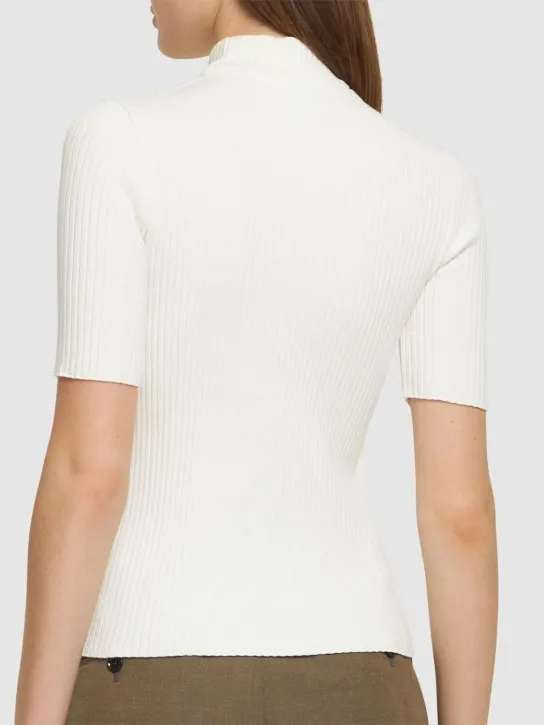 Courreges   Knit viscose blend logo top 