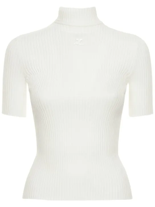 Courreges   Knit viscose blend logo top 