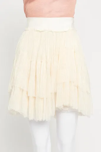 Cream Mesh Preowned Tutu Skirt