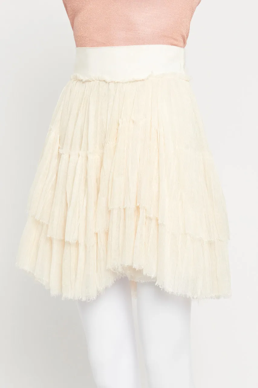 Cream Mesh Preowned Tutu Skirt