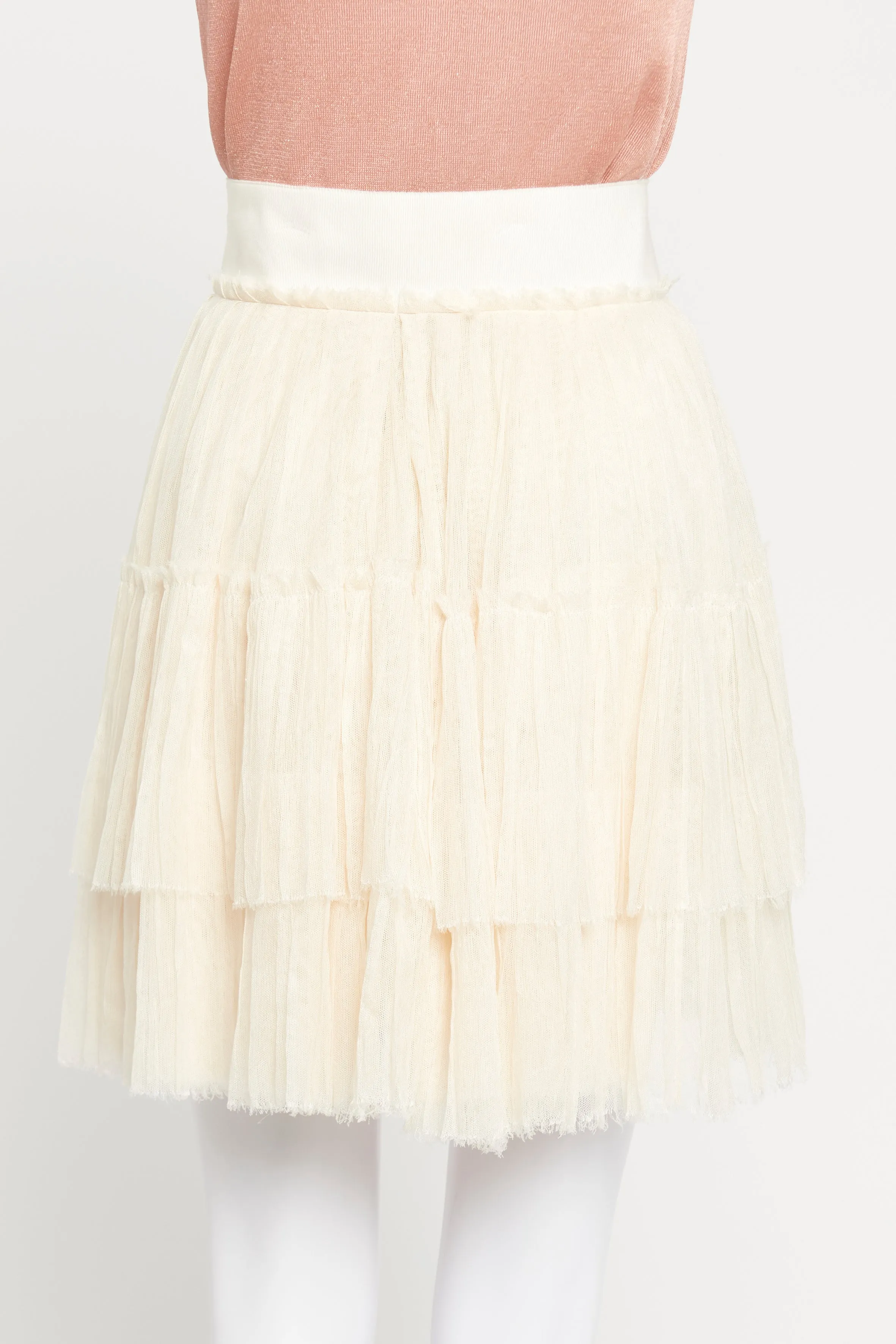 Cream Mesh Preowned Tutu Skirt