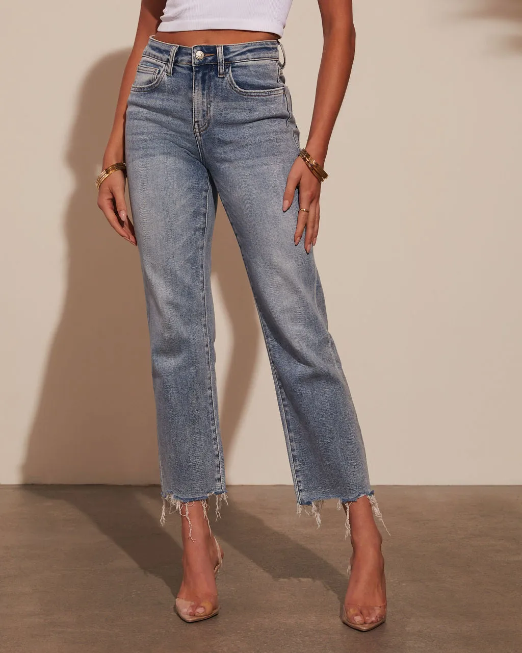 Deep Trance Cropped Straight Leg Jeans