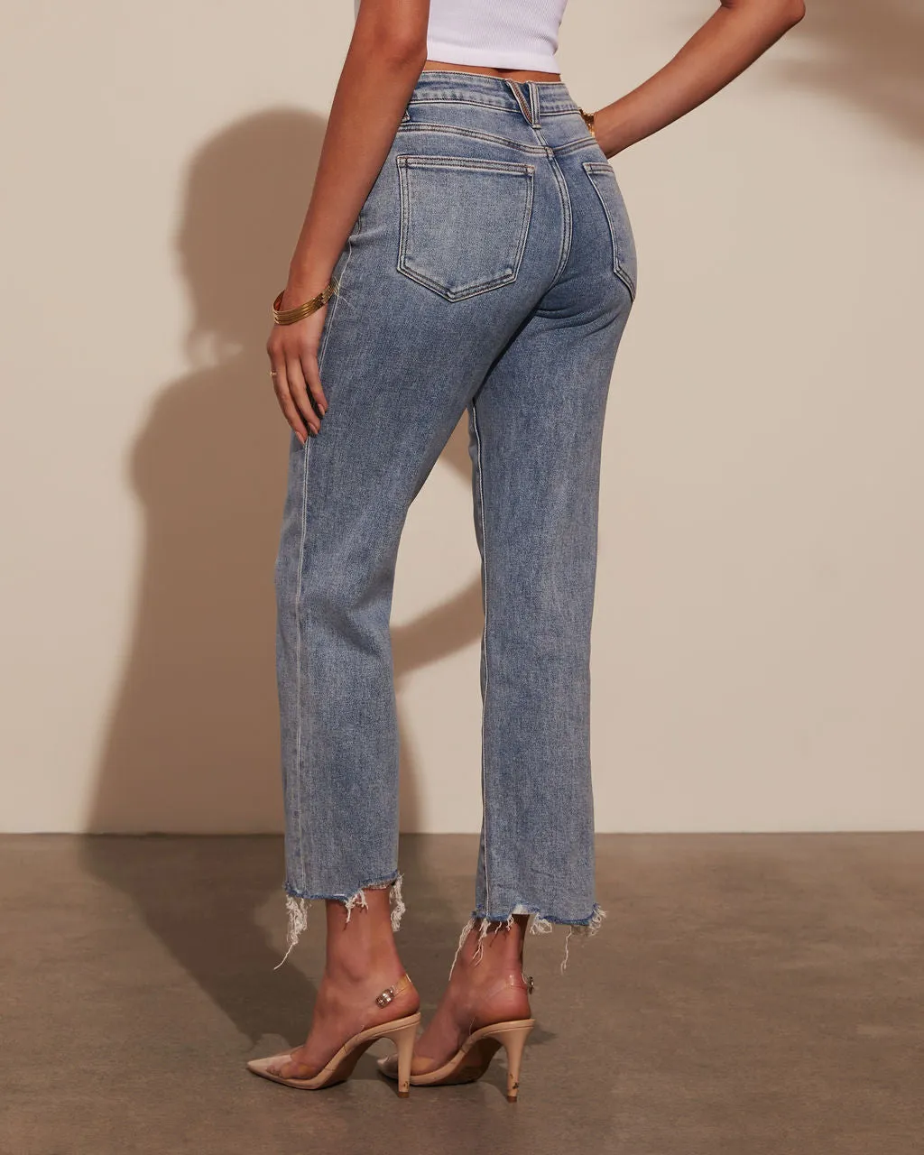 Deep Trance Cropped Straight Leg Jeans