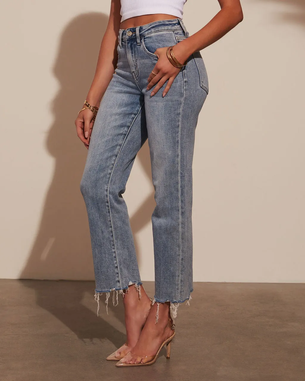 Deep Trance Cropped Straight Leg Jeans