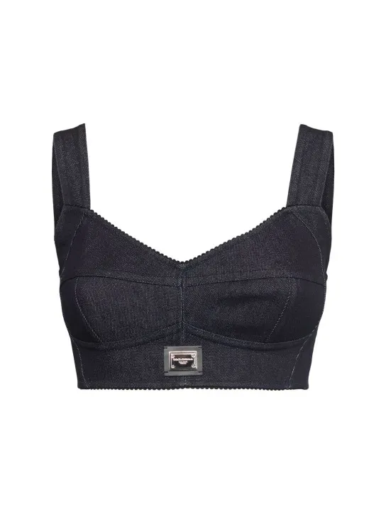 Dolce&amp;Gabbana   Cotton denim bra top 