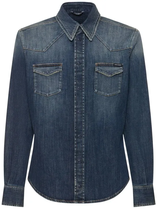 Dolce&amp;Gabbana   Washed stretch denim shirt 