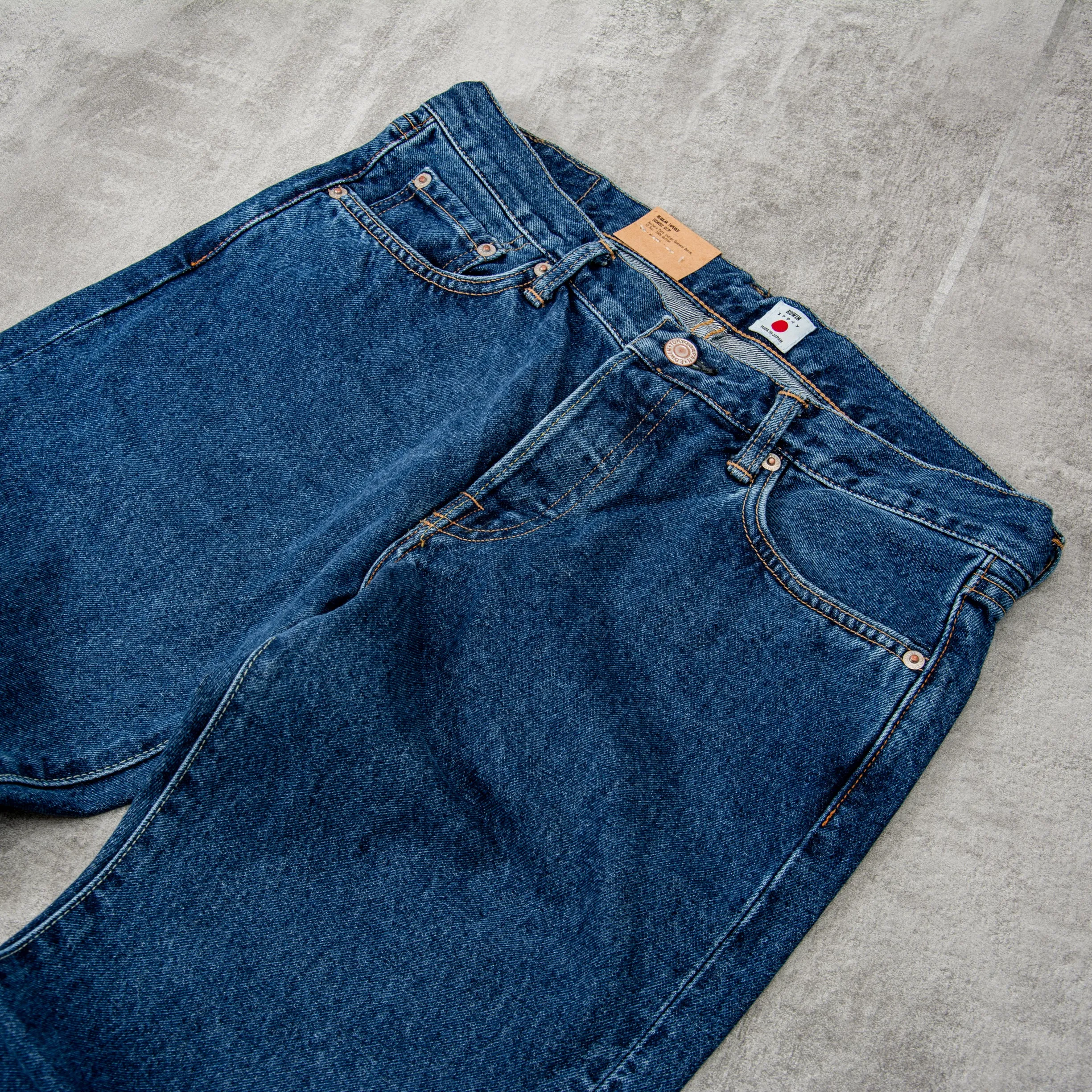 Edwin Regular Tapered Jeans Kaihara Opened Denim - Blue Mid Used