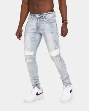 Embellish Sunny Biker Denim Jean Light Blue