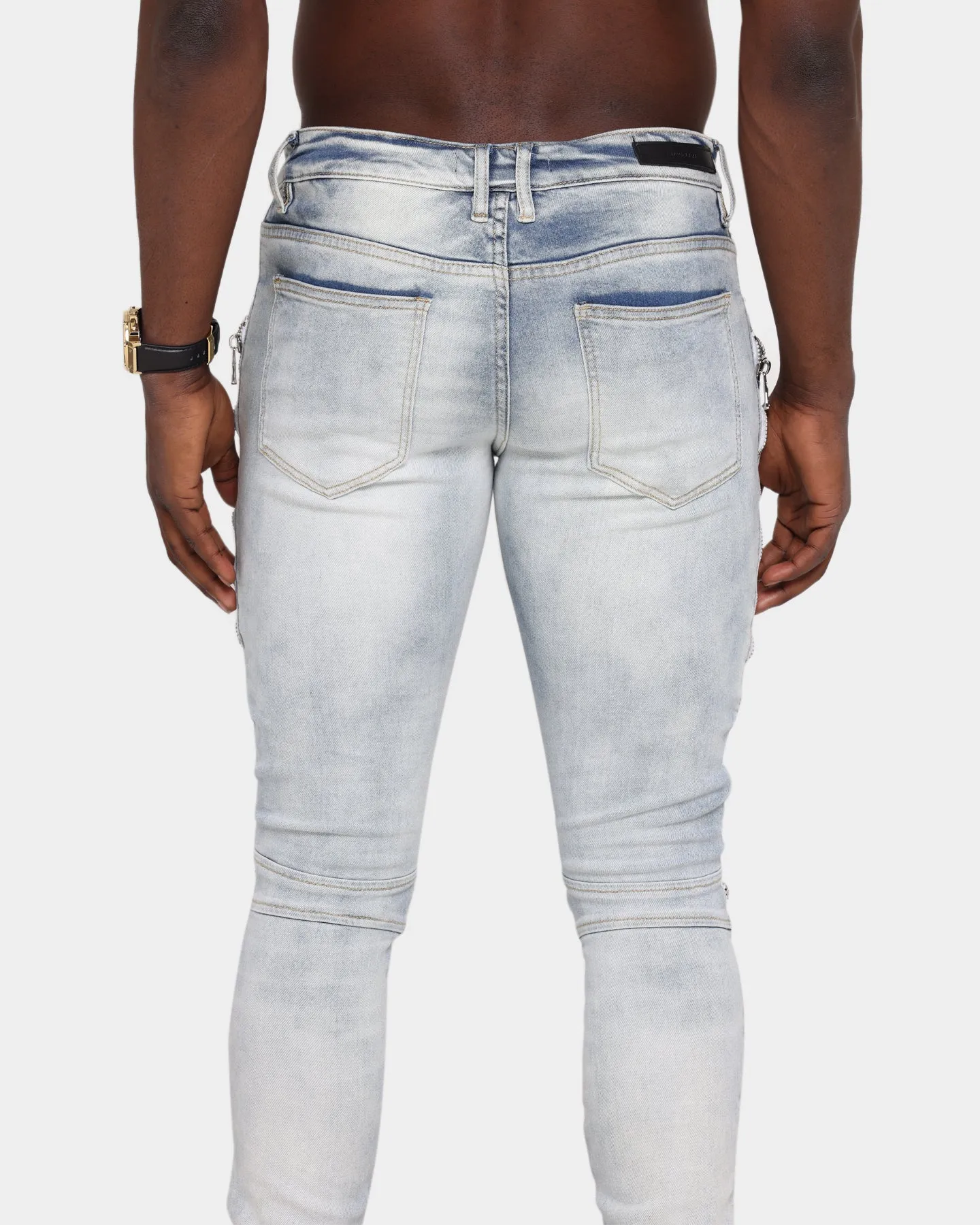 Embellish Sunny Biker Denim Jean Light Blue