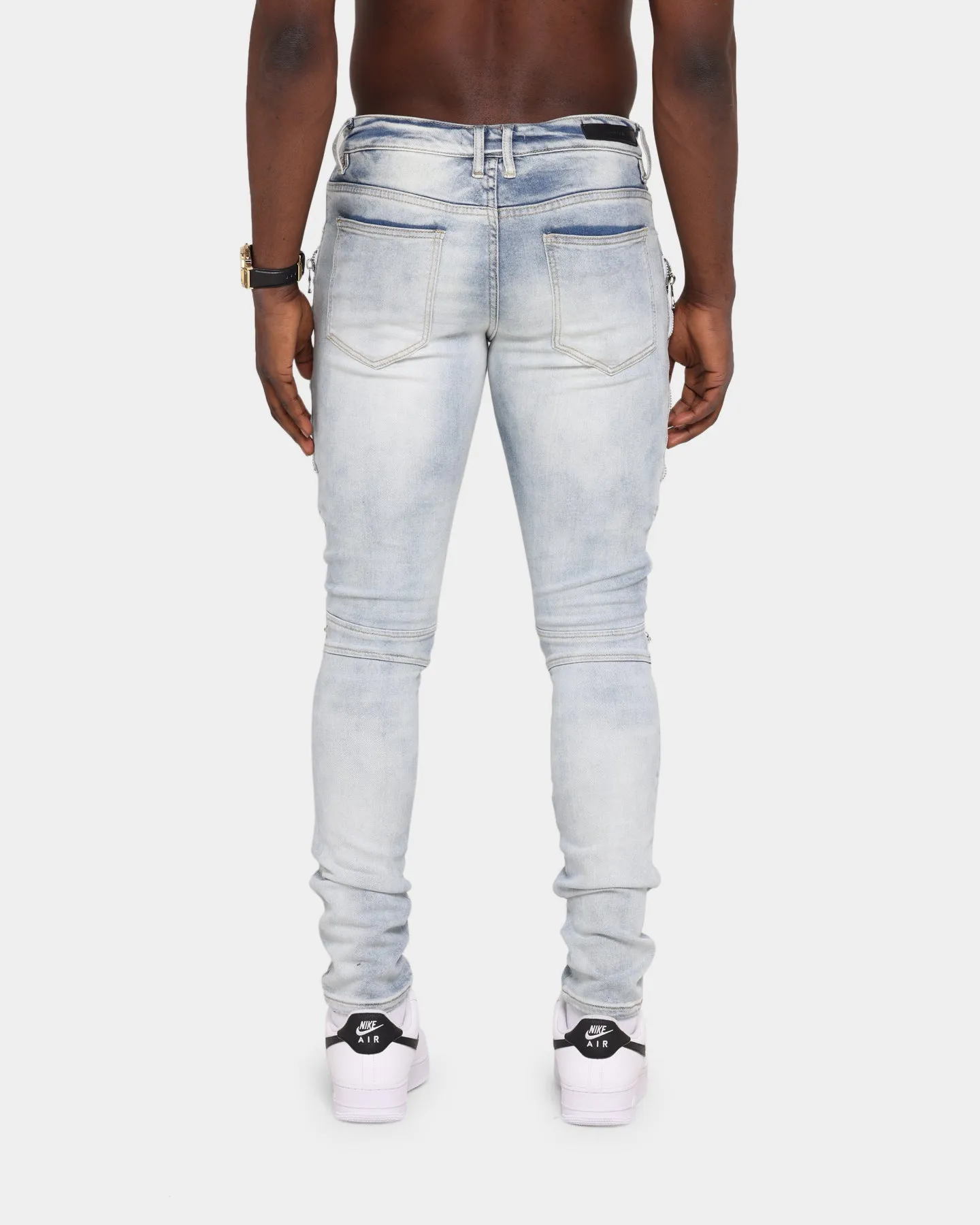 Embellish Sunny Biker Denim Jean Light Blue